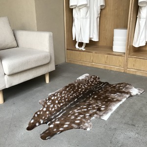 Alfombra Moderna de Pelo Largo de Poliéster Sintético con Diseño de Piel de Ciervo Sika, Hecha a Máquina, Lavable, 110x90cm, para Decoración del Hogar y Dormitorio - Product Image 3