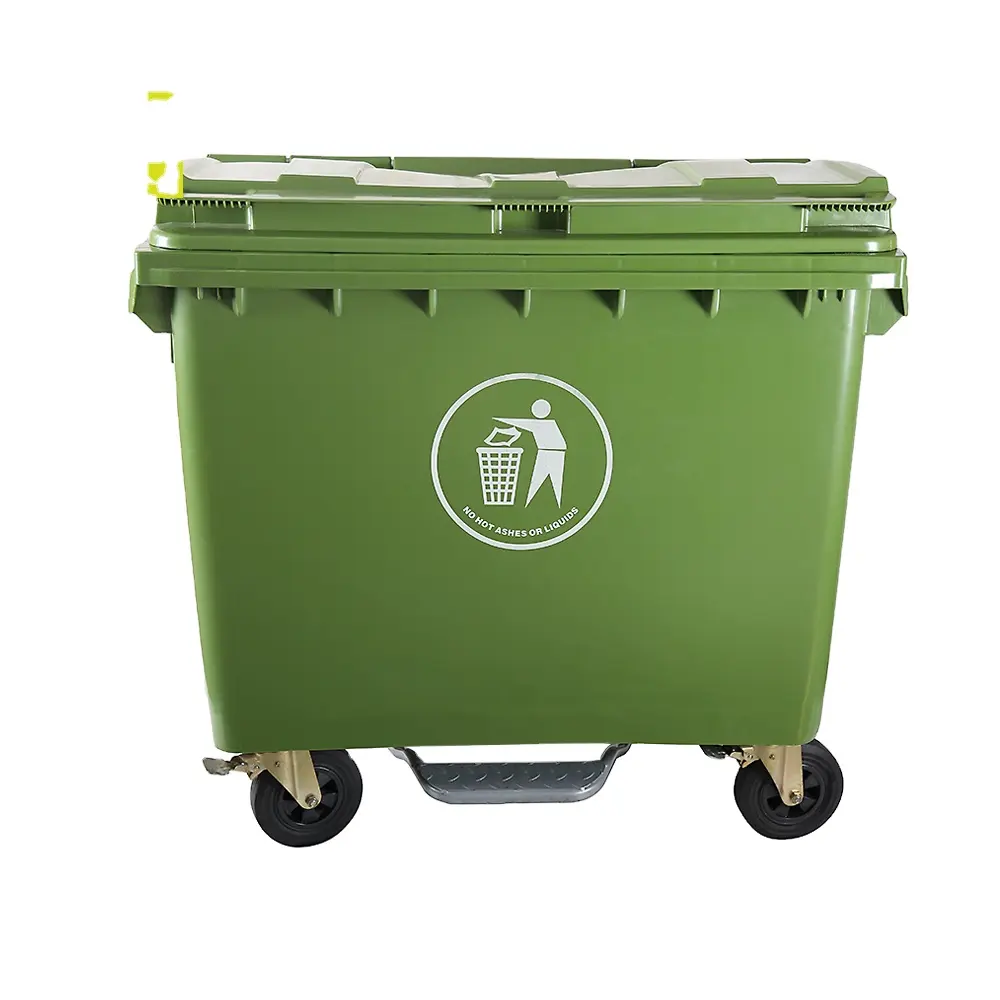 660L Large Outer door Wheelie Industrie Kunststoff Mülleimer Mülleimer mit Rädern zum Verkauf