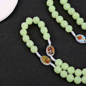 Rosario Católico Luminoso de 10 mm, Colgante de Oración Brillante, Cuentas de Plástico con Icono de Jesús, Joyería Cristiana para Regalos de Pascua - Product Image 6