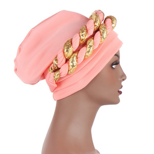 Elegante Turbante Africano Auto Gele para <span class=keywords><strong>Mujer</strong></span>, Pañuelo Nigeriano Aso Oko para Bodas, Trenzas, Estilo Casual, Poliéster - Product Image 5