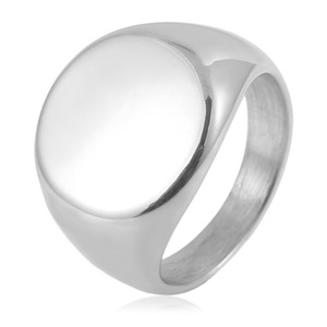 yunnique <b>Titanium</b> Steel Round <b>Ring</b> Plain Geometric Design Unisex Fashion Jewelry Gift - Product Image 1