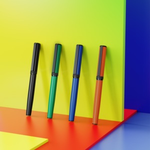 Cadeauset met metalen vulpen, pen met roestvrijstalen punt, blauwe inkt, voor financiële executives. - Product Image 3