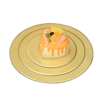 Baki kardus kertas kue persegi papan kue bergelombang Food Grade 6 "papan kue Mini emas grosir