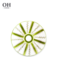 Offre Spéciale – Ensemble de 100 Assiettes de Présentation et Assiettes Plates en Porcelaine Fine, Vert Rayé Vintage, Écologiques et Personnalisables, Idéal pour Mariages