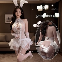 Combinaison à bretelles pour femme, en tissu polyester Dobby, thème lapin, costume de cosplay, tenue de fête pour femmes, tenue de scène