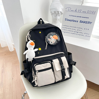 Nouveau design d'usine moins cher sac d'école de style mignon sac à dos d'école imperméable en nylon à impression rayée pour unisexe