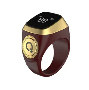 Anneau intelligent Compteur Tasbeeh avec Iqibla Onlineal Fajr AZAN CLOCK Muslim BT Digital OLED Display Smart Ring