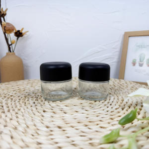 Personalizado 1oz 30ml redondo transparente lado recto CR resistente a los niños concentrado tarro flor tarro de vidrio con tapa a prueba de niños - Product Image 6