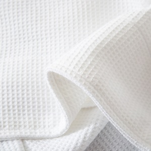 5-Star Hotel <strong>White</strong> <strong>Cotton</strong> <strong>Waffle</strong> <strong>Robe</strong>-Breathable Quick Dry Long Sleeve For Men Pockets Summer Use Hotels Guesthouses 750g Fabric - Product Image 5