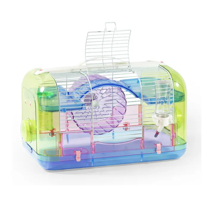 720-B Pet Rat Gerbil Mansion With A 100Cc Drinker Bowl And Exercise Wheel Clear Acrylic Hamster Cage Pet House