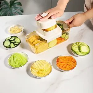 Hướng dẫn sử dụng nhà bếp salad khoai tây hành tây rau Slicer Cutter nhà bếp rau Chopper với cống Giỏ đa chức năng