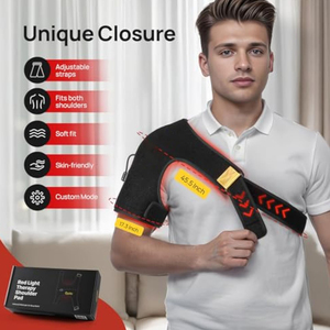 Hot Bán Nhà Sử Dụng 660nm 850nm Gần Hồng Ngoại Điều Trị Vai Bọc Vành Đai Với Sưởi Ấm Ánh Sáng Màu Đỏ Điều Trị Vai - Product Image 3
