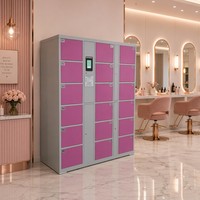 Armadietti Elettronici Intelligenti Self-Service per Saloni di Bellezza e Parrucchieri, Armadio Multi-scomparto con Accesso Tramite Riconoscimento Facciale e Impronta Digitale