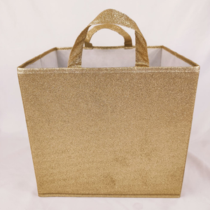 new design foldable glitter color non woven fabric storage bin with tote for clothing