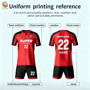 Conjunto de Fútbol Retro de Nueva Temporada, Personalizado con Impresión por Transferencia de Calor, 1 Pieza de Poliéster Transpirable de Secado Rápido para Hombre - Product Image 4