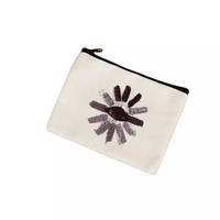 Petite pochette zippée en toile de coton écologique pour emballage avec logo personnalisé imprimé