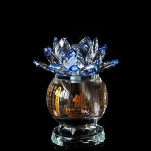 Candelabro de <span class=keywords><strong>loto</strong></span> de cristal de diseño creativo, lámpara de corazón <span class=keywords><strong>sutra</strong></span>, suministros religiosos, lámpara de aceite - Product Image 4