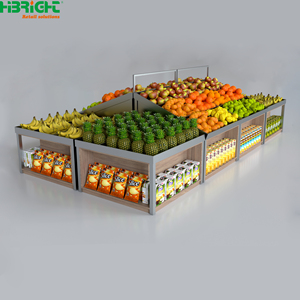 Estantería de Góndola de Acero Inoxidable para Productos de Supermercado, Estación de Exhibición a Granel con Soportes para Carteles de Precios - Product Image 6