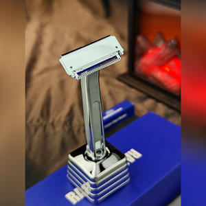 El último diseño, maquinilla de afeitar de metal facial de seguridad de doble hoja de un solo borde dorado plateado para <span class=keywords><strong>afeitadora</strong></span> de piernas faciales para mujeres y hombres - Product Image 3