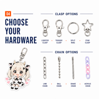 Porte-clés en acrylique Anime 3mm transparent, bracelet porte-clés en acrylique, découpe personnalisée OEM ODM, faible MOQ, bords polis