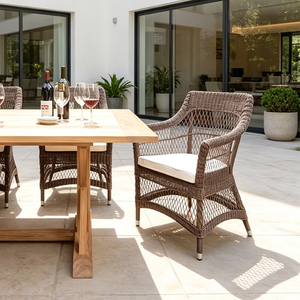 Sillas de Jardín, Sillón de Exterior, Ratán Marrón Tejido Antideslizante, Sillas de Ratán Elegantes, Poltrona para Cafetería y Bodega - Product Image 3