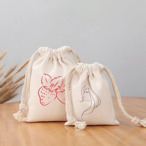 Sac de shopping en toile de coton imprimé avec logo personnalisé, sac à main à double cordon et sac à chaussures à cordon - Product Image 5