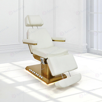 Anteeth Table de Massage et Chaise Esthéticienne de Luxe Dorée, 3-4 Moteurs, Mobilier Électrique pour Spa, Salon de Beauté, Soins du Visage et Cils