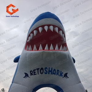 Arco Gonfiabile Personalizzato a Forma di Squalo, Impermeabile e Resistente, Tunnel d'Ingresso Gonfiabile a Forma di Delfino, Decorazione Blu per Acquario - Product Image 6