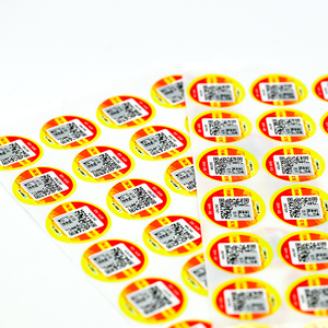 Seri numarası güvenlik etiketi Qr kod etiket özel vinil/pet/pp/pe/kağıt içecek yapışkanlı etiket 1 "daire kabul CN;ZHE - Product Image 6