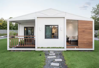 Villa mobile résidentielle, maison modulaire préfabriquée, maison portable moderne en structure légère en acier, maison assemblée, design personnalisable