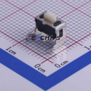 STP-1117 Tactile Switch Through hole Component (THT) Switch Single Pole Single Throw Rectangle Button 1.6N Right Angle Insert - Product Image 1