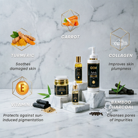 Kit de Soins Bio OEM à Marque Blanche à la Vitamine C : Crème Visage Éclaircissante, Lait Corporel, Anti-Âge, Réparateur Taches Brunes, au Collagène