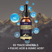 Shilajit Pur, Résine de l'Himalaya en Gouttes, Riche en Plus de 85 Oligo-éléments, Shilajit pour Hommes et Femmes