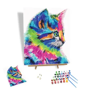 Pittura fai da te con i numeri pittura personalizzata Kit digitale astratta incredibili regali di festa gatto