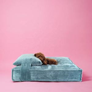 Cama Moderna de Lujo para Perros, de Piel Sintética y Pana, de Alta Calidad, Relajante, Lavable, con Estampado - Product Image 1