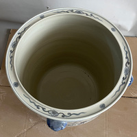 Jingdezhen Style Antique Bleu et Blanc Dragon Volant Motif Céramique Grand Jardin Fleur Planteur Porcelaine Pots De Fleurs pour La Maison