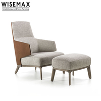 WISEMAX-muebles italianos de lujo para el hogar, juego de silla con base de madera, estilo otomano, para sala de estar