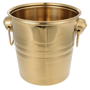 Stainless Steel Ice Bucket with Handles Single Wall Luxury Wine <b>Cooler</b> Champagne Chiller Bucket Wholesale Barware for Party Club - Product Image 1