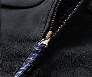 Unisex Blouson Vintage Plaid <b>Herringbone</b> Pattern <b>Jacket</b> Cleanfit American Style Modern Tailored Turn-down Collar Winter Casual - Product Image 4