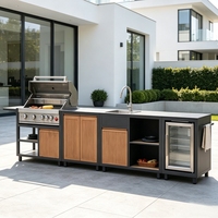 Cuisine extérieure moderne de luxe en acier inoxydable 304 OEM/ODM pour événements en plein air et jardin