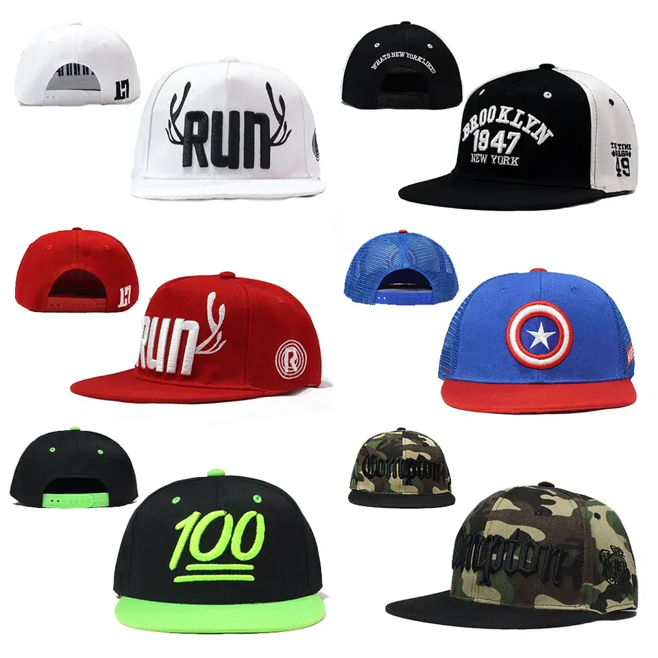 Custom LOGO Hip Hop Snapback Cap High Quality 6 Panel Plain Flat Brim New Black White Fitted Hats Blank Basketball Caps