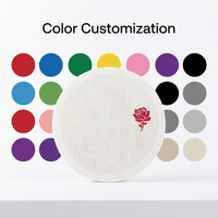 Sous-verre rond moderne en coton jetable, serviette en tissu avec logo personnalisé 11,5 cm pour table, restaurant et hôtel
