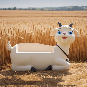 Banc de loisirs en fibre de verre attrayant, en forme de coq, artisanal, avec dossier 3D, décontracté, moderne, durable, écologique, pour l'espace public - Product Image 5