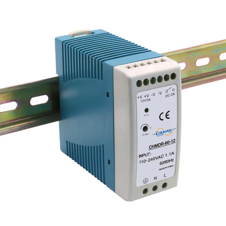 CHMDR-60-12 industrial Switching Power Supply Output 60W 12V 5A din rail plastic Power Supply
