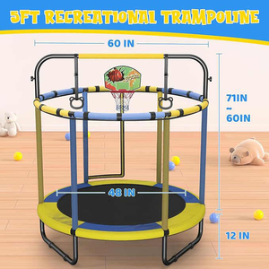 Trampolín de Fitness de Alta Calidad, Trampolín Redondo para Niños, Color Rosa, Trampolín Infantil para Interiores y Exteriores para Bebés - Product Image 3