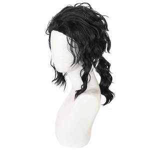 Accessori per Halloween <span class=keywords><strong>Parrucca</strong></span> <span class=keywords><strong>Nera</strong></span> Riccioluta da <span class=keywords><strong>Uomo</strong></span> per Cosplay di Michael Jackson CARR-034 - Product Image 2
