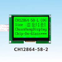 Modul LCD COG ChuanHangDisplay CH12864-58-2 2,8 Inci 128X64 Layar LCD LED Backlight Pabrik dengan Kecerahan yang Dapat Disesuaikan ST7565R FPC