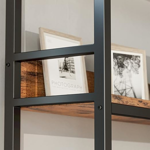 Wholesale 6-Tier L-Shaped Corner Bookshelf, Tall Industrial Bookcase with Baffles & <b>Metal</b> Frame for Home Office Decor - Product Image 2
