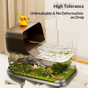 Acquario di Lusso per l'Allevamento di Tartarughe <span class=keywords><strong>d</strong></span>'<span class=keywords><strong>Acqua</strong></span> Dolce Brasiliane con Piattaforma per l'Esposizione al Sole e Illuminazione - Product Image 2