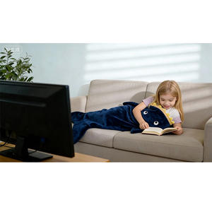 बच्चों के लिए शार्क की पूंछ पहनने योग्य कंबल और नींद बैग-100% कपास चार मौसमों के अनुकूल थ्रो - Product Image 2